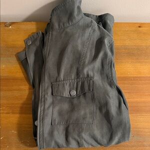 Dark Olive Utility Jacket with Front Pocket